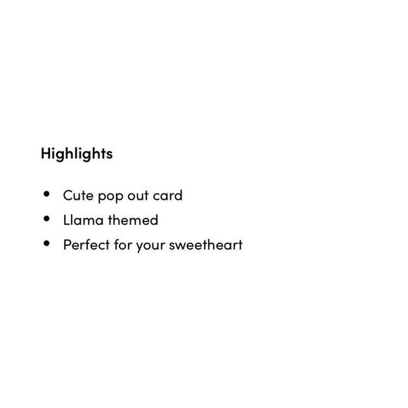 Pop-up Llama Valentine’s Day Card 4.5” x 4.5” I Love You Llots! Pink NWT New - Picture 2 of 7